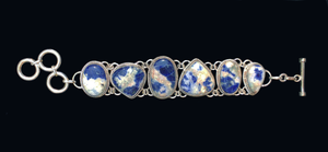 Blue Sodalite Link Bracelet Adjustable from 6 to 7.5 inches