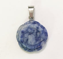 Load image into Gallery viewer, Sodalite Pendant Carved Rose Small Size