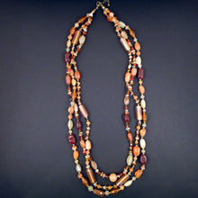 Load image into Gallery viewer, Solar Flair Necklace of Carnelian, Citrine, bone and tumbled glass