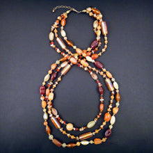 Load image into Gallery viewer, Solar Flair Necklace of Carnelian, Citrine, bone and tumbled glass