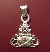 Load image into Gallery viewer, Halloween Witch's Cauldron with Eye and Flames Charm Sterling Silver