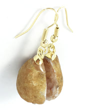 Load image into Gallery viewer, Druzy Earrings Translucent Red Agate Geode with Silver Ear Wires