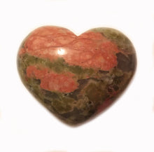 Load image into Gallery viewer, Unakite Heart 31.6mm Puffy Heart