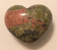 Load image into Gallery viewer, Unakite Heart 31.6mm Puffy Heart