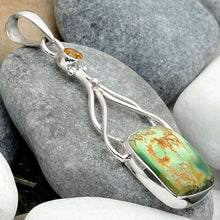 Load image into Gallery viewer, Variscite Pendant Goddess Design with Citrine Gemstone