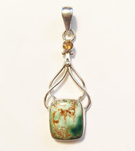 Load image into Gallery viewer, Variscite Pendant Goddess Design with Citrine Gemstone