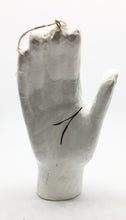 Load image into Gallery viewer, Henna Hand in White with Black Mehndi Design and Gold Nails Ornament