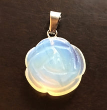 Load image into Gallery viewer, Opalite Pendant Carved Rose Small Size