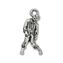 Load image into Gallery viewer, Halloween Zombie Charm of Antique Silver Plated Pewter by TierraCast