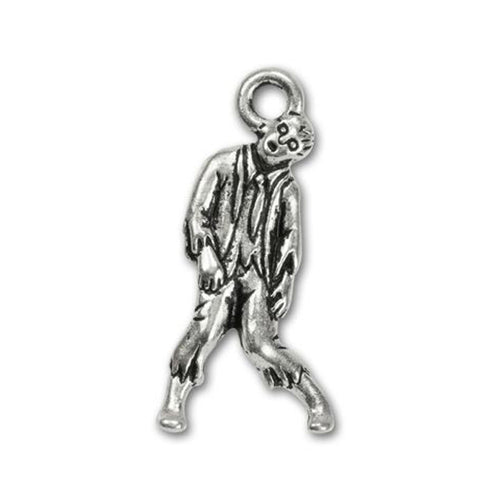 Halloween Zombie Charm of Antique Silver Plated Pewter by TierraCast