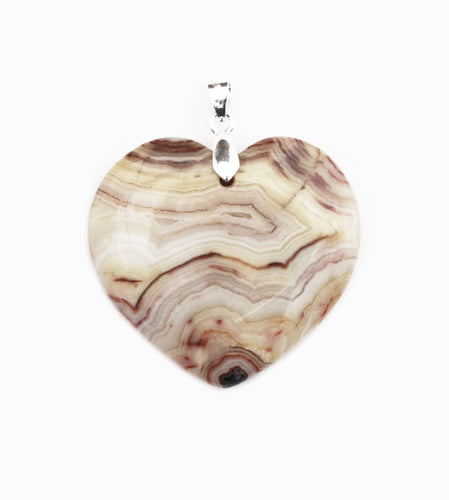 Mexican Crazy Lace Agate Pendant Heart