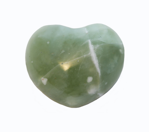 Green Jade Puffy Heart