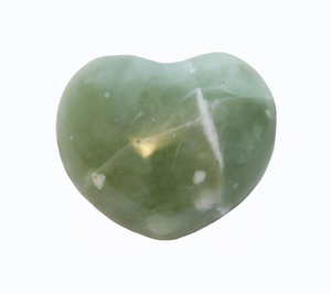 Green Jade Puffy Heart