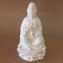 Load image into Gallery viewer, Kwan Yin Sitting Blanc-de-Chine Porcelain Figurine Medium Size
