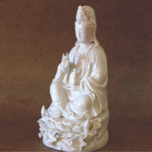 Load image into Gallery viewer, Kwan Yin Sitting Blanc-de-Chine Porcelain Figurine Medium Size