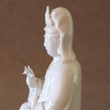 Load image into Gallery viewer, Kwan Yin Sitting Blanc-de-Chine Porcelain Figurine Medium Size
