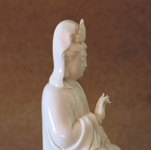 Load image into Gallery viewer, Kwan Yin Sitting Blanc-de-Chine Porcelain Figurine Medium Size