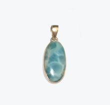 Load image into Gallery viewer, Larimar Pendant in Sterling Silver Oval Frame