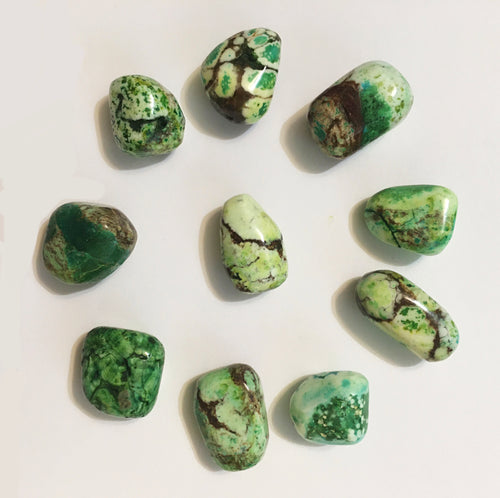 Lemon Chrysoprase Tumbled Stone - One Stone - this is the natural coloring!