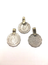 Load image into Gallery viewer, Tribal Silver Old Coin Pendant or Charm with Scalloped Edge Large 22 mm