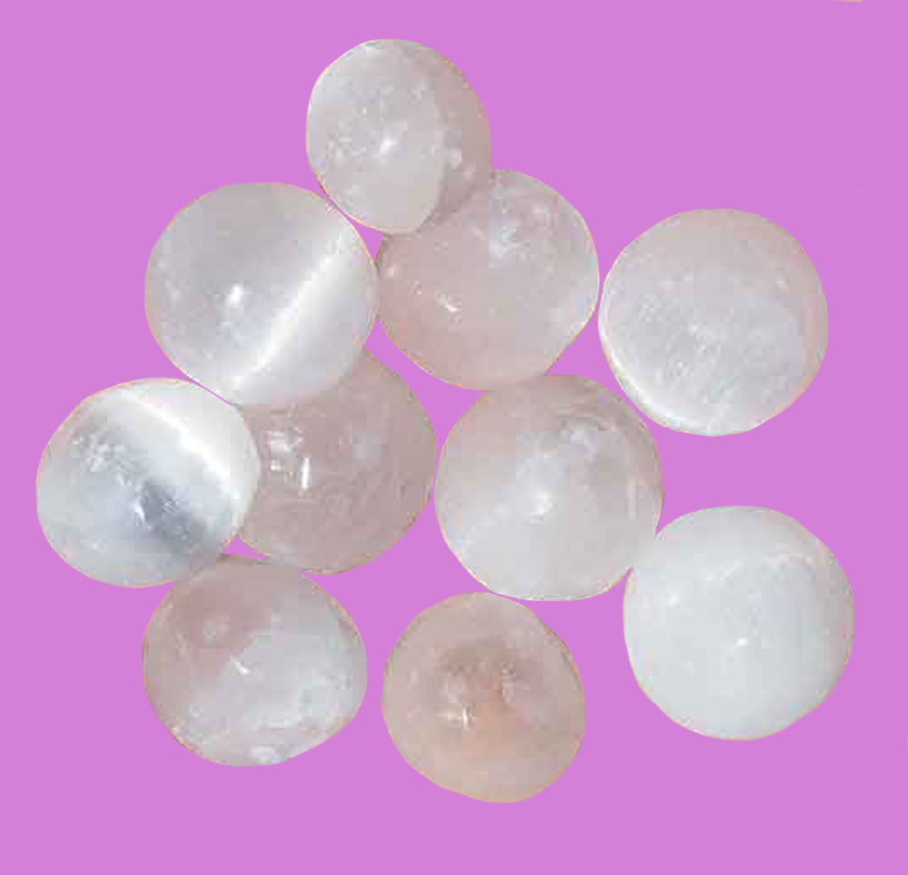Selenite Ball 7/8 inch the perfect size for a pocket or hand-bag