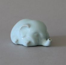 Load image into Gallery viewer, Sleeping Elephant Incense Stand in Celadon Glaze