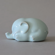 Load image into Gallery viewer, Sleeping Elephant Incense Stand in Celadon Glaze