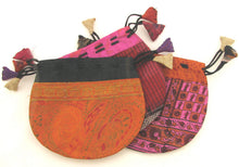 Load image into Gallery viewer, Silk Sari Drawstring Pouch Bag in Small Size