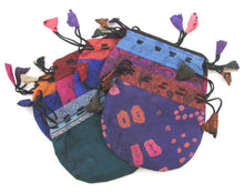 Load image into Gallery viewer, Silk Sari Drawstring Pouch Bag in Small Size