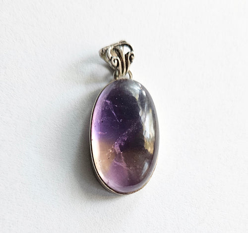 Natural Ametrine Pendant with Silver Baroque Bail
