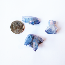 Load image into Gallery viewer, Aqua Aura Quartz Crystal Mini Cluster Lavender Tinge