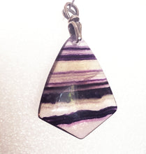 Load image into Gallery viewer, Purple Fluorite Pendant in Flame Shape