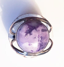 Load image into Gallery viewer, Tiffany Stone Bertrandite Ring Size 9.5 in Sterling Double Band