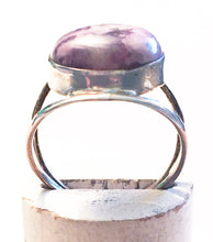 Load image into Gallery viewer, Tiffany Stone Bertrandite Ring Size 9.5 in Sterling Double Band