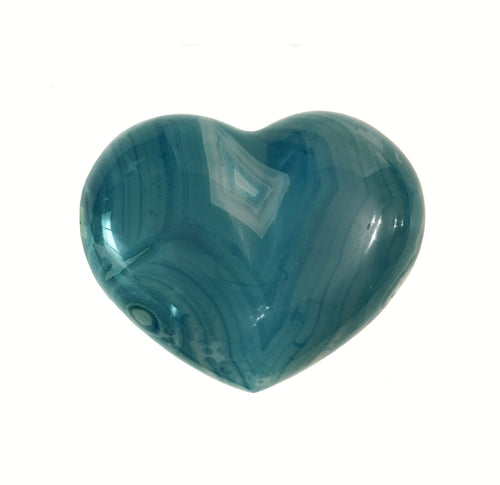 Blue Agate Puffy Heart No. 28