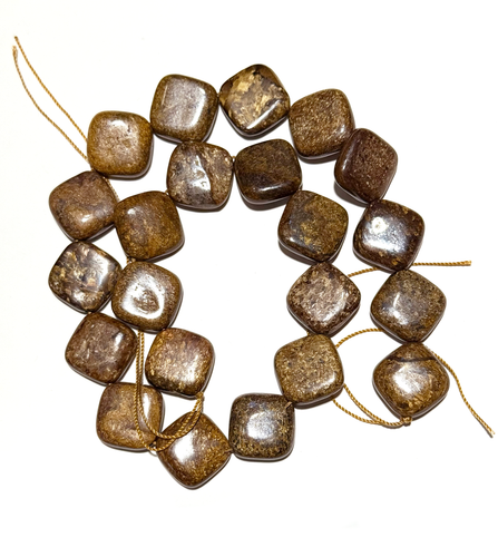 Bronzite Beads 22 diagonal squares