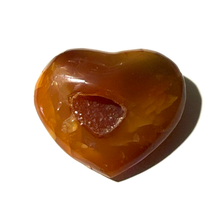 Load image into Gallery viewer, Carnelian Puffy Heart with Druzy Cavity 33mm Wide