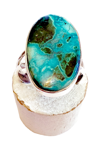 Malachite in Chrysocolla Ring size 9.5