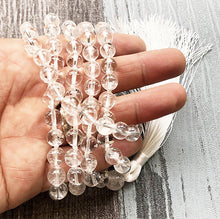 Load image into Gallery viewer, Brazilian Clear Quartz Mala 8mm Prayer Beads Knotted with Long Tassel