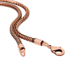 Load image into Gallery viewer, Rhodonite Pendant with Copper Wire Bail and 18 inch Copper Snake Chain