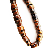 Load image into Gallery viewer, Dark Stained Skull Bracelet of Yak Bone Beads Beaded Tassel Bracelet