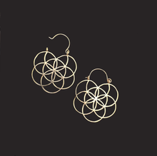 Load image into Gallery viewer, Flower of Life Brass Earrings