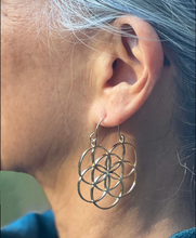Load image into Gallery viewer, Flower of Life Brass Earrings