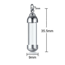 Load image into Gallery viewer, Glass Bottle Pendulum or Message in a Bottle Pendant in Silver Plate