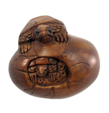 Load image into Gallery viewer, Turtle and Hatchlings Boxwood Netsuke Bead