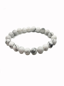 Howlite Stretch Bracelet 8.5mm Round Beads