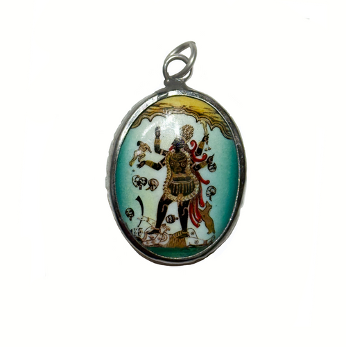 Goddess Kali Pendant Enameled