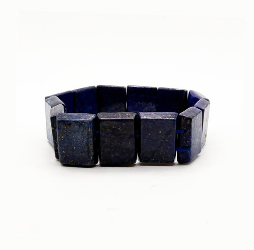 Lapis Lazuli Bracelet Rectangular Beads Stretch Bracelet