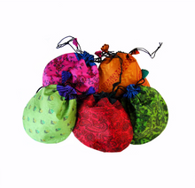 Load image into Gallery viewer, Silk Sari Large Drawstring Pouch Bag