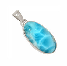 Load image into Gallery viewer, Larimar Pendant in Sterling Silver Oval Frame